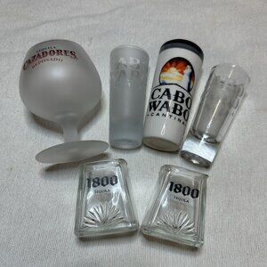 🍹Tequila Shot Glass Set: Cabo Wabo + 1800 + Cazadores Mini Frosted Snifter🍹